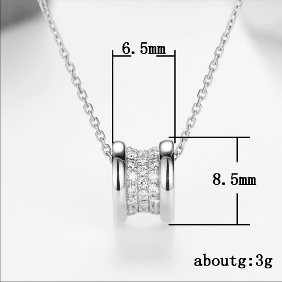 New Women’s Fancy Silver Diamond Necklace - Picture 5 of 5